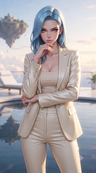 score_9, masterpiece, best quality, ultra-detailed, high-budget anime keyframe, editorial fashion photography, tasteful artistic composition, Korean woman. close-up cowboy shot from the waist and thighs up, the character dominates the composition, fi