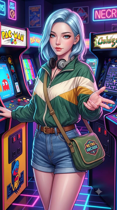 score_9, masterpiece, best quality, ultra-detailed, high-budget anime keyframe, semi-realistic 3D game render, editorial fashion photography, tasteful artistic composition, Korean woman. close-up cowboy shot from the waist and thighs up, the characte