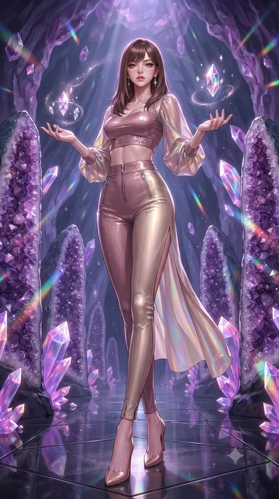 score_9, masterpiece, best quality, ultra-detailed, high-budget anime keyframe, editorial fashion photography, tasteful artistic composition, Korean woman. low angle full-body shot from head to toe showing her feet, filling the entire 9:16 vertical f