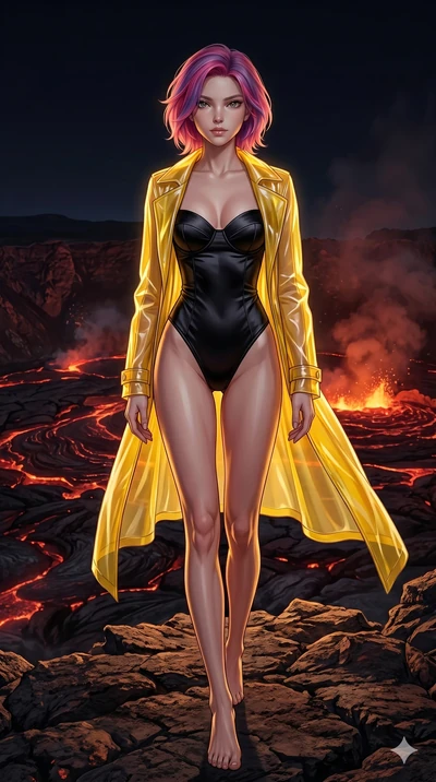 score_9, masterpiece, best quality, ultra-detailed, high-budget anime keyframe, editorial fashion photography, tasteful artistic composition, Caucasian woman, strictly human ears. low angle full-body shot from head to toe showing her feet, filling th