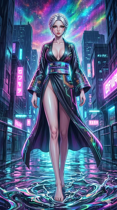 score_9, masterpiece, best quality, ultra-detailed, High-budget Anime Keyframe, vibrant colors, fluid line-art, expressive lighting, cinematic composition, Ufotable-style visual effects, top-tier animation quality, Korean woman with idol-like refined