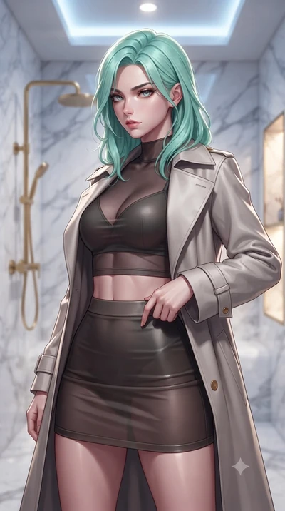 score_9, masterpiece, best quality, ultra-detailed, high-budget anime keyframe, editorial fashion photography, tasteful artistic composition, Japanese woman woman. close-up cowboy shot from the waist and thighs up, the character dominates the composi