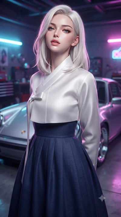 score_9, masterpiece, best quality, ultra-detailed, high-budget anime keyframe, editorial fashion photography, tasteful artistic composition, Caucasian woman. close-up cowboy shot from the waist and thighs up, the character dominates the composition,