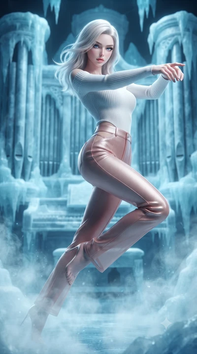 score_9, masterpiece, best quality, ultra-detailed, high-budget anime keyframe, editorial fashion photography, tasteful artistic composition, Caucasian woman. close-up cowboy shot from the waist and thighs up, the character dominates the composition,