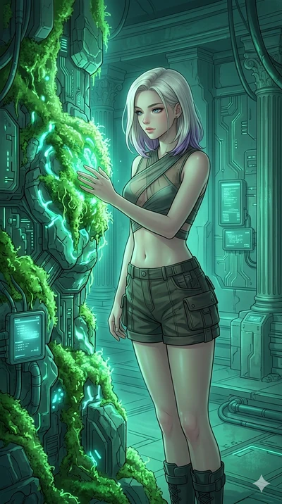 score_9, masterpiece, best quality, ultra-detailed, high-budget anime keyframe, editorial fashion photography, tasteful artistic composition, Caucasian woman, strictly human ears. Upper body close-up from the thighs up, character filling the screen f