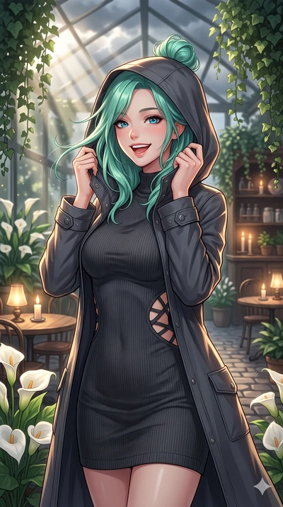 score_9, masterpiece, best quality, ultra-detailed, high-budget anime keyframe, vibrant anime aesthetic, Japanese woman. close-up cowboy shot from the waist and thighs up, the character dominates the composition, filling the frame with her large pres