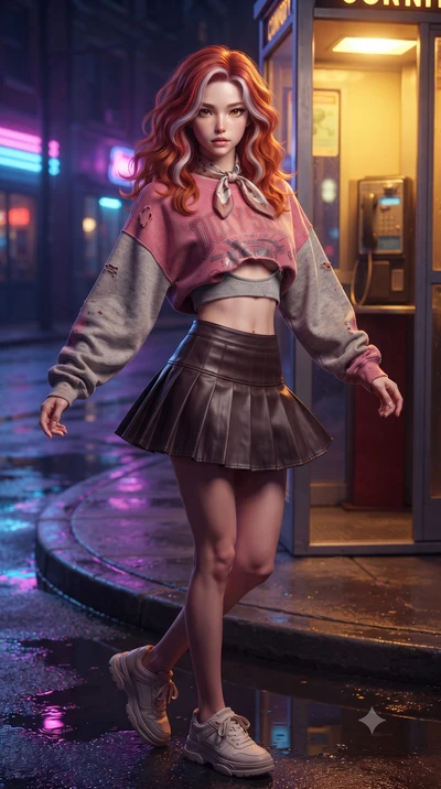 score_9, masterpiece, best quality, ultra-detailed, high-budget anime keyframe, editorial fashion photography, tasteful artistic composition, Caucasian woman. close-up cowboy shot from the waist and thighs up, the character dominates the composition,