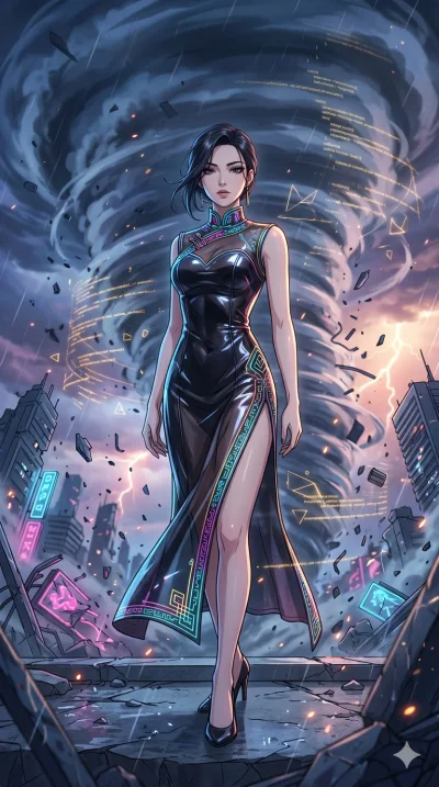 score_9, masterpiece, best quality, ultra-detailed, High-budget Anime Keyframe, vibrant colors, fluid line-art, expressive lighting, cinematic composition, Ufotable-style visual effects, top-tier animation quality, Korean woman with idol-like refined
