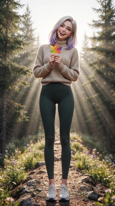 score_9, masterpiece, best quality, ultra-detailed, high-budget anime keyframe, editorial fashion photography, tasteful artistic composition, Caucasian woman. low angle full-body shot from head to toe showing her feet, filling the entire 9:16 vertica