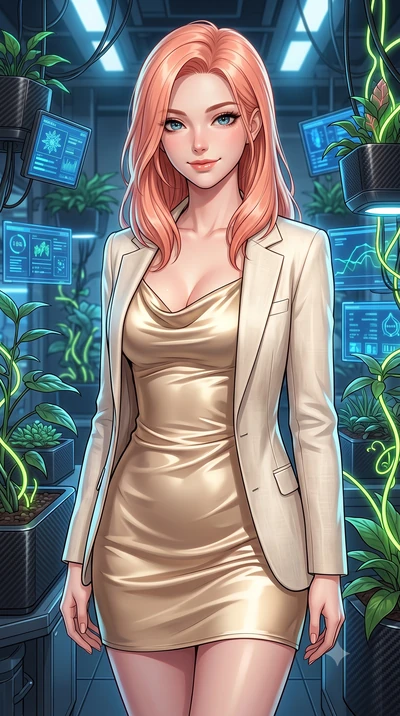 score_9, masterpiece, best quality, ultra-detailed, high-budget anime keyframe, editorial fashion photography, tasteful artistic composition, Japanese woman. close-up cowboy shot from the waist and thighs up, the character dominates the composition, 