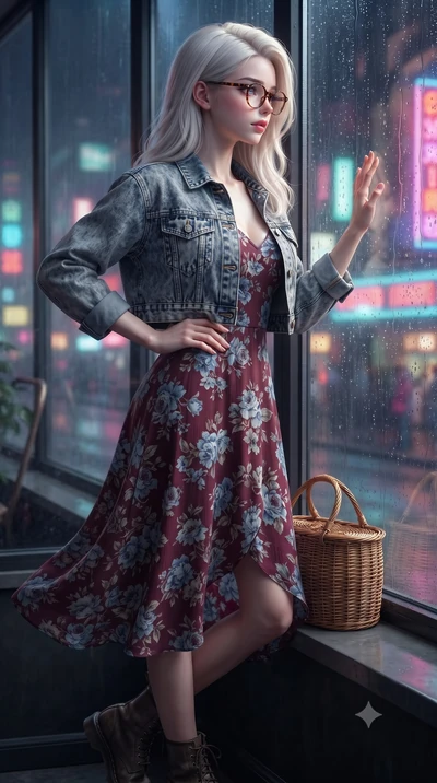score_9, masterpiece, best quality, ultra-detailed, high-budget anime keyframe, editorial fashion photography, tasteful artistic composition, Caucasian woman. close-up cowboy shot from the waist and thighs up, the character dominates the composition,