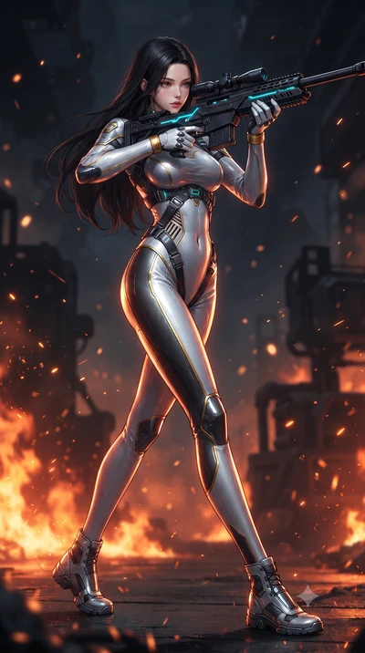 score_9, masterpiece, best quality, ultra-detailed, high-budget anime keyframe, editorial fashion photography, tasteful artistic composition, Korean woman. low angle full-body shot from head to toe showing her feet, filling the entire 9:16 vertical f