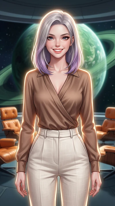 score_9, masterpiece, best quality, ultra-detailed, high-budget anime keyframe, editorial fashion photography, tasteful artistic composition, Caucasian woman, strictly human ears. close-up cowboy shot from the waist and thighs up, the character domin
