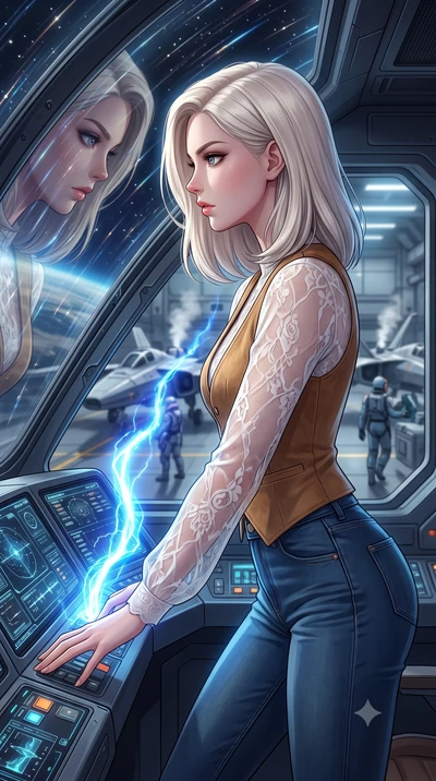 score_9, masterpiece, best quality, ultra-detailed, high-budget anime keyframe, editorial fashion photography, tasteful artistic composition, Caucasian woman, strictly human ears. close-up cowboy shot from the waist and thighs up, the character domin