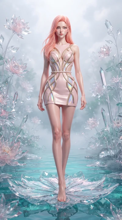 score_9, masterpiece, best quality, ultra-detailed, high-budget anime keyframe, editorial fashion photography, tasteful artistic composition, Japanese woman. low angle full-body shot from head to toe showing her feet, filling the entire 9:16 vertical
