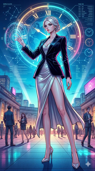 score_9, masterpiece, best quality, ultra-detailed, high-budget anime movie keyframe, cinematic anime lighting, intricate line art, Korean woman. Dynamic full-body shot stretching the vertical silhouette with extreme perspective. interfacing with a g