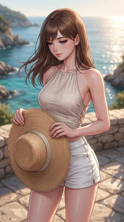 score_9, masterpiece, best quality, ultra-detailed, high-budget anime keyframe, editorial fashion photography, tasteful artistic composition, Korean woman woman. close-up cowboy shot from the waist and thighs up, the character dominates the compositi
