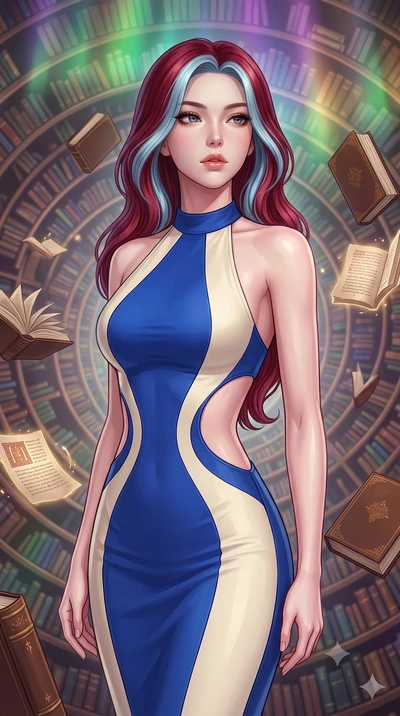 score_9, masterpiece, best quality, ultra-detailed, high-budget anime keyframe, editorial fashion photography, tasteful artistic composition, Caucasian woman, strictly human ears. close-up cowboy shot from the waist and thighs up, the character domin