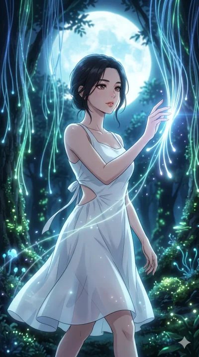 score_9, masterpiece, best quality, ultra-detailed, High-budget Anime Keyframe, vibrant colors, fluid line-art, expressive lighting, cinematic composition, Ufotable-style visual effects, top-tier animation quality, Korean woman with idol-like refined