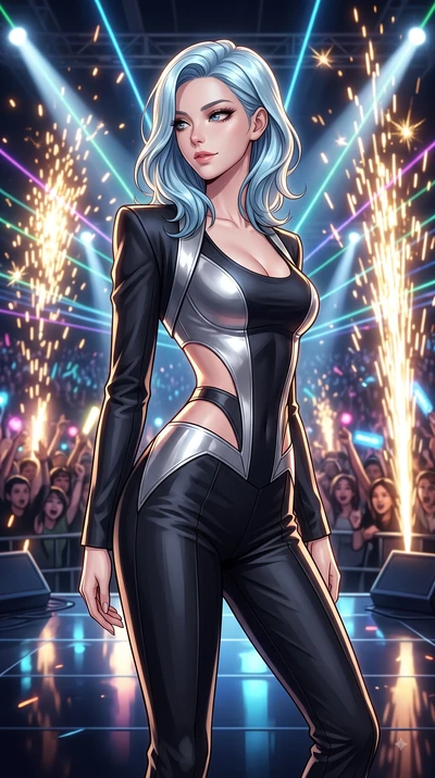 score_9, masterpiece, best quality, ultra-detailed, high-budget anime keyframe, editorial fashion photography, tasteful artistic composition, Korean woman. close-up cowboy shot from the waist and thighs up, the character dominates the composition, fi