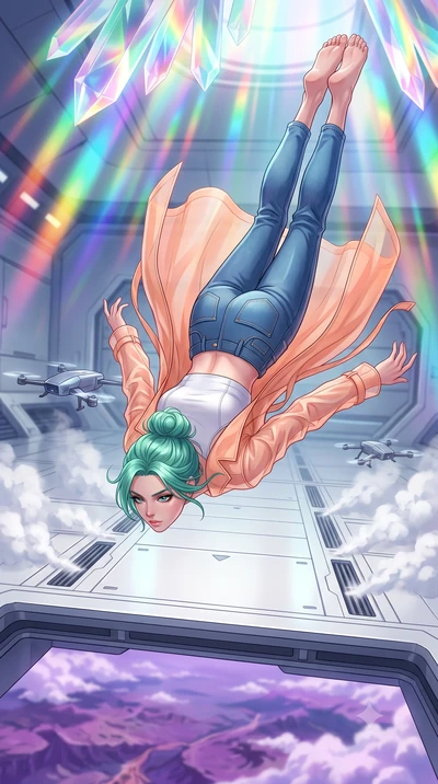 score_9, masterpiece, best quality, ultra-detailed, high-budget anime keyframe, editorial fashion photography, tasteful artistic composition, Japanese woman. low angle full-body shot from head to toe showing her feet, filling the entire 9:16 vertical