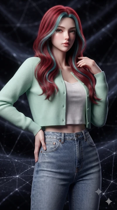 score_9, masterpiece, best quality, ultra-detailed, high-budget anime keyframe, editorial fashion photography, tasteful artistic composition, Caucasian woman, strictly human ears. close-up cowboy shot from the waist and thighs up, the character domin