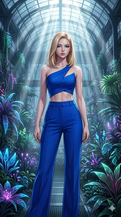 score_9, masterpiece, best quality, ultra-detailed, high-budget anime keyframe, editorial fashion photography, tasteful artistic composition, Korean woman. cowboy shot from the thighs up, character and outfit filling the frame for maximum editorial p