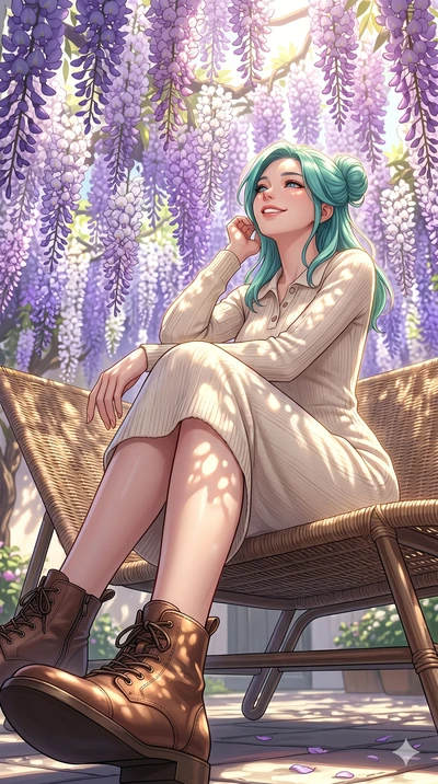 score_9, masterpiece, best quality, ultra-detailed, high-budget anime keyframe, vibrant anime aesthetic, Japanese woman. low angle full-body shot from head to toe showing her feet, filling the entire 9:16 vertical frame with her statuesque presence, 