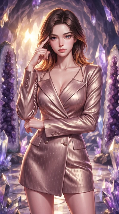 score_9, masterpiece, best quality, ultra-detailed, high-budget anime keyframe, editorial fashion photography, tasteful artistic composition, Korean woman. close-up cowboy shot from the waist and thighs up, the character dominates the composition, fi