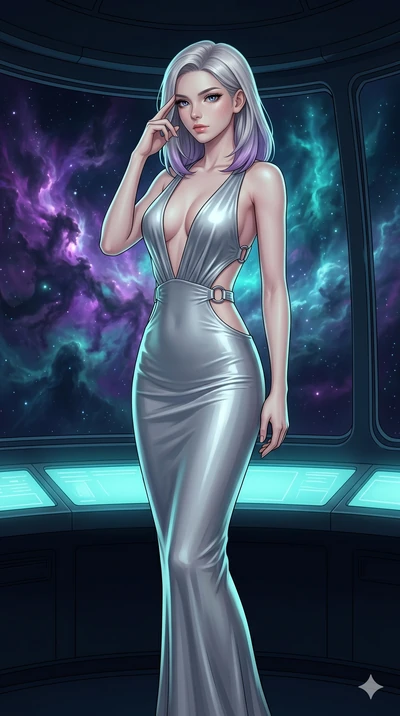 score_9, masterpiece, best quality, ultra-detailed, high-budget anime keyframe, editorial fashion photography, tasteful artistic composition, Caucasian woman, strictly human ears. cowboy shot from the thighs up, character and outfit filling the frame
