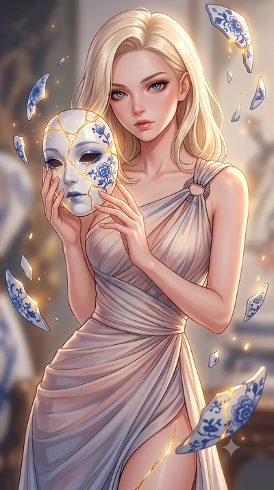 score_9, masterpiece, best quality, ultra-detailed, high-budget anime keyframe, editorial fashion photography, tasteful artistic composition, Caucasian woman. close-up cowboy shot from the waist and thighs up, the character dominates the composition,