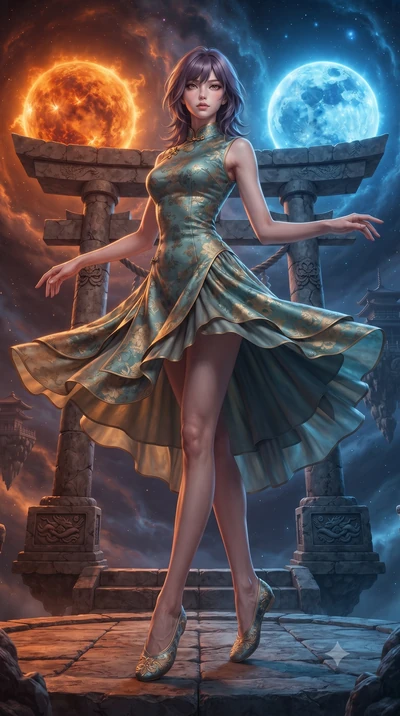 score_9, masterpiece, best quality, ultra-detailed, high-budget anime keyframe, editorial fashion photography, tasteful artistic composition, Japanese woman. low angle full-body shot from head to toe showing her feet, filling the entire 9:16 vertical