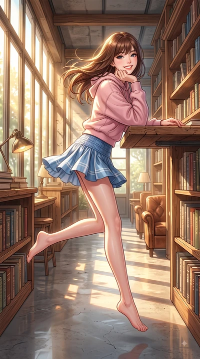 score_9, masterpiece, best quality, ultra-detailed, high-budget anime keyframe, editorial fashion photography, tasteful artistic composition, Korean woman. low angle full-body shot from head to toe showing her feet, filling the entire 9:16 vertical f