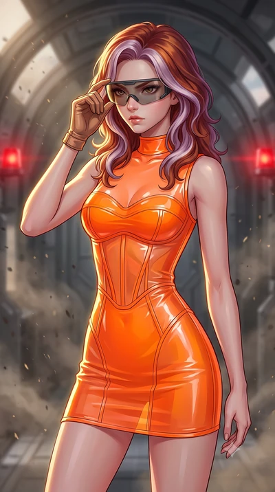 score_9, masterpiece, best quality, ultra-detailed, high-budget anime keyframe, editorial fashion photography, tasteful artistic composition, Caucasian woman, strictly human ears. close-up cowboy shot from the waist and thighs up, the character domin