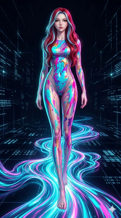 score_9, masterpiece, best quality, ultra-detailed, high-budget anime keyframe, Caucasian woman, strictly human ears. low angle full-body shot filling the entire 9:16 frame with her statuesque presence, stretching the vertical silhouette. stepping on