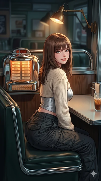 score_9, masterpiece, best quality, ultra-detailed, high-budget anime keyframe, editorial fashion photography, tasteful artistic composition, Korean woman. Upper body close-up from the thighs up, character filling the screen for maximum presence. Sta