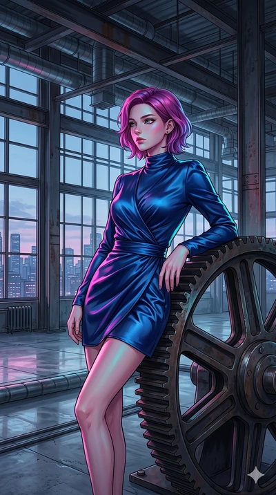 score_9, masterpiece, best quality, ultra-detailed, high-budget anime keyframe, editorial fashion photography, tasteful artistic composition, Caucasian woman, strictly human ears. cowboy shot from the thighs up, character and outfit filling the frame