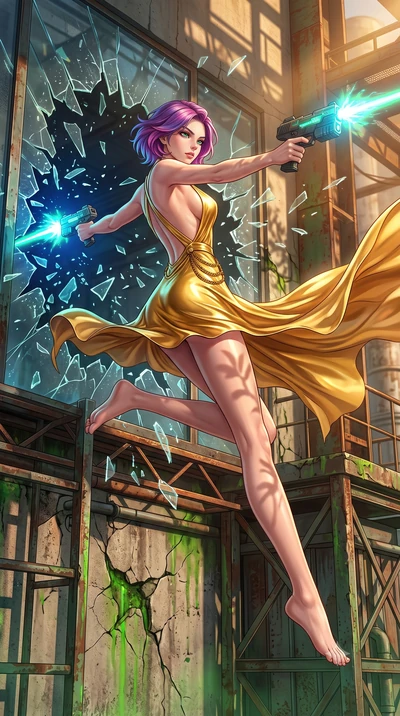score_9, masterpiece, best quality, ultra-detailed, high-budget anime keyframe, editorial fashion photography, tasteful artistic composition, Caucasian woman, strictly human ears. low angle full-body shot from head to toe showing her feet, filling th