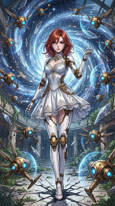 score_9, masterpiece, best quality, ultra-detailed, Set A: High-budget Anime Keyframe, Japanese woman. Upper body close-up from the thighs up, character filling the screen for maximum presence. Theme: Historical Remix. shattering the fabric of realit