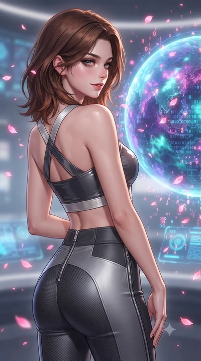 score_9, masterpiece, best quality, ultra-detailed, high-budget anime keyframe, editorial fashion photography, tasteful artistic composition, Korean woman. close-up cowboy shot from the waist and thighs up, the character dominates the composition, fi