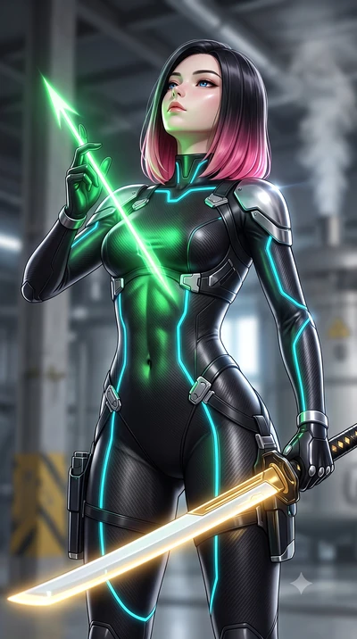 score_9, masterpiece, best quality, ultra-detailed, high-budget anime keyframe, semi-realistic 3D game render, editorial fashion photography, tasteful artistic composition, Korean woman. close-up cowboy shot from the waist and thighs up, the characte