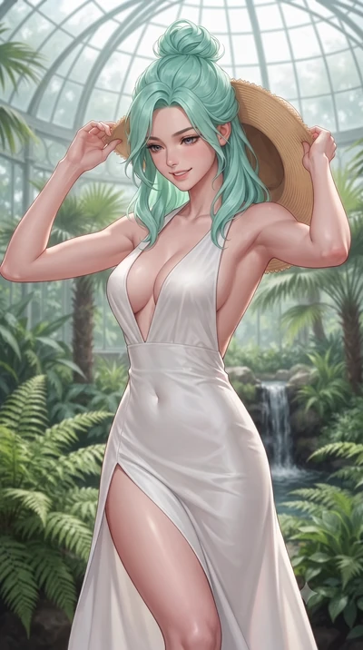score_9, masterpiece, best quality, ultra-detailed, high-budget anime keyframe, editorial fashion photography, tasteful artistic composition, Japanese woman woman. close-up cowboy shot from the waist and thighs up, the character dominates the composi