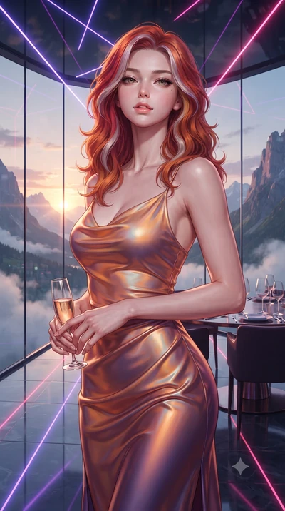 score_9, masterpiece, best quality, ultra-detailed, high-budget anime keyframe, editorial fashion photography, tasteful artistic composition, Caucasian woman, strictly human ears. close-up cowboy shot from the waist and thighs up, the character domin