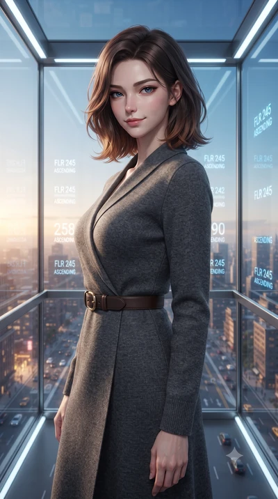 score_9, masterpiece, best quality, ultra-detailed, high-budget anime keyframe, editorial fashion photography, tasteful artistic composition, Korean woman. close-up cowboy shot from the waist and thighs up, the character dominates the composition, fi