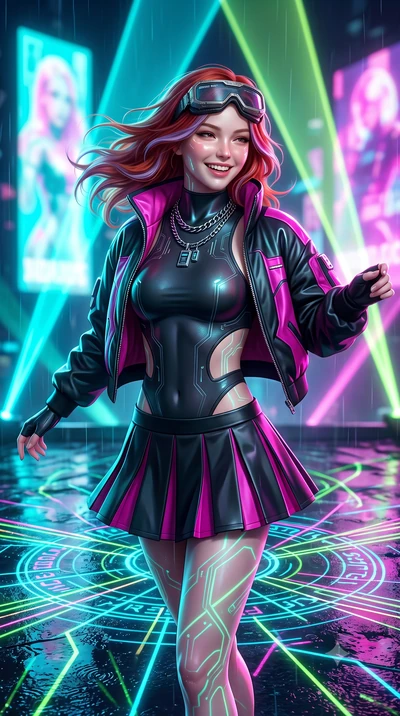 score_9, masterpiece, best quality, ultra-detailed, high-budget anime keyframe, semi-realistic 3D game render, editorial fashion photography, tasteful artistic composition, Caucasian woman. close-up cowboy shot from the waist and thighs up, the chara