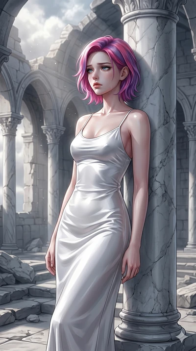 score_9, masterpiece, best quality, ultra-detailed, high-budget anime keyframe, editorial fashion photography, tasteful artistic composition, Caucasian woman, strictly human ears. cowboy shot from the thighs up, character and outfit filling the frame