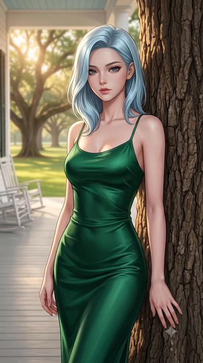score_9, masterpiece, best quality, ultra-detailed, high-budget anime keyframe, editorial fashion photography, tasteful artistic composition, Korean woman woman. close-up cowboy shot from the waist and thighs up, the character dominates the compositi