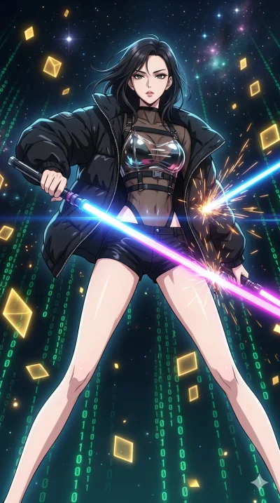 score_9, masterpiece, best quality, ultra-detailed, High-budget Anime Keyframe, vibrant colors, fluid line-art, expressive lighting, cinematic composition, Ufotable-style visual effects, top-tier animation quality, Japanese woman with delicate and el
