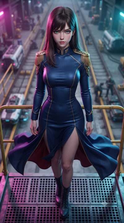score_9, masterpiece, best quality, ultra-detailed, high-budget anime keyframe, editorial fashion photography, tasteful artistic composition, realistic cosplay photography, Korean woman. close-up cowboy shot from the waist and thighs up, the characte