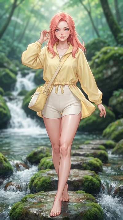 score_9, masterpiece, best quality, ultra-detailed, high-budget anime keyframe, editorial fashion photography, tasteful artistic composition, Japanese woman. close-up cowboy shot from the waist and thighs up, the character dominates the composition, 